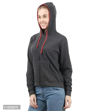 checkersbay Hooded Solid Girls Sweatshirt-thumb2
