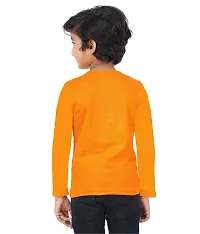 DELEDA Boys & Girls Printed Cotton Jersey Full Sleeve T Shirt (7-8 Years, Orange)-thumb1