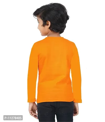 DELEDA Boys & Girls Printed Cotton Jersey Full Sleeve T Shirt (7-8 Years, Orange)-thumb2