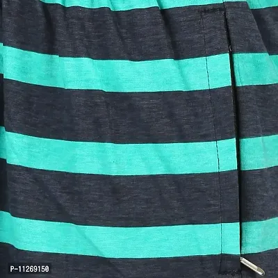 CHECKERSBAY Men's Cotton Printed Shorts (S-PR-00) (Green,Navy Striped, Small)-thumb4