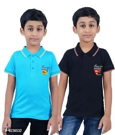 CHECKERSBAY Boys Cotton Polo T-Shirt Pack of 2