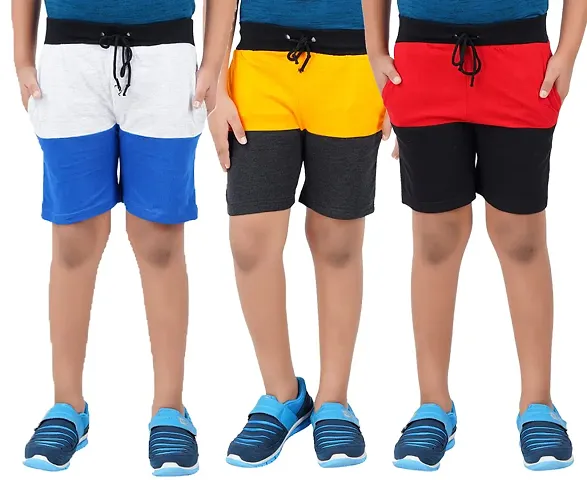 DELEDA Casual Multi Color Boys Shorts Pack of 3