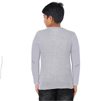 CHECKERSBAY Boys Cotton Printed Full Sleeve T-Shirt (7-8 Years, Grey)-thumb1