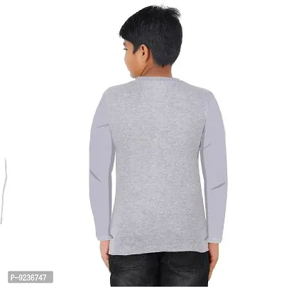 CHECKERSBAY Boys Cotton Printed Full Sleeve T-Shirt (7-8 Years, Grey)-thumb2