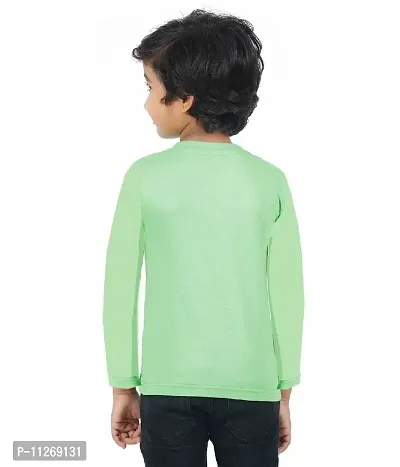 DELEDA Boys & Girls Printed Cotton Jersey Full Sleeve T Shirt (7-8 Years, Green)-thumb2