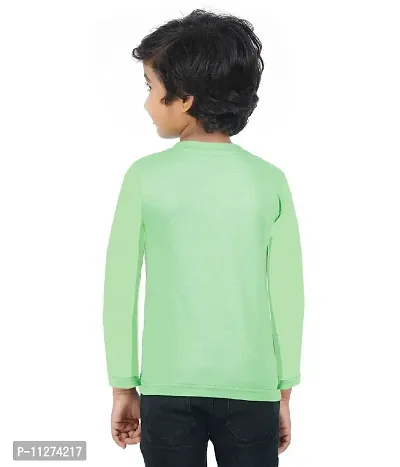 DELEDA Boys & Girls Printed Cotton Jersey Full Sleeve T Shirt (2-3 Years, Green)-thumb2