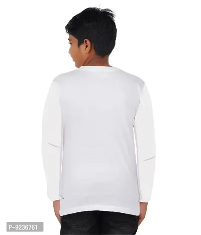 CHECKERSBAY Boys Cotton Printed Full Sleeve T-Shirt (5-6 Years, White)-thumb2