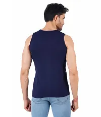 CHECKERSBAY Mens Printed Cotton Jersey Sleeveless T Shirt (Small, Black,Blue)-thumb2