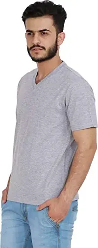 CHECKERSBAY Men's Cotton V-Neck T-Shirt (TS-VV-GR)-thumb1