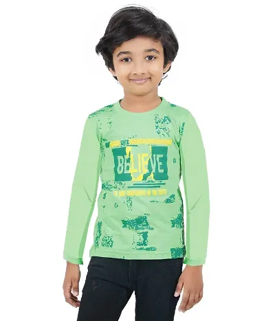 DELEDA Boys & Girls Jersey Full Sleeve T Shirt (5-6 Years, Green)