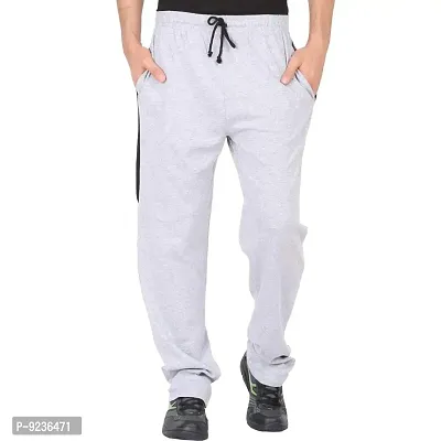 CHECKERSBAY Men's Cotton Track Pant (TP-BB) (Grey Melange, Large)