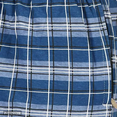 CHECKERSBAY Men's Cotton Printed Shorts (S-PR-00) (Dark Blue Checked, X-Large)-thumb4