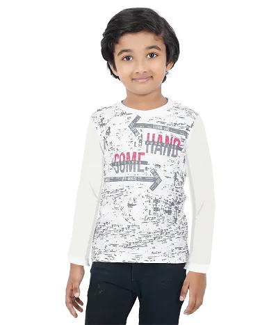 DELEDA Boys & Girls Printed Cotton Jersey Full Sleeve T Shirt