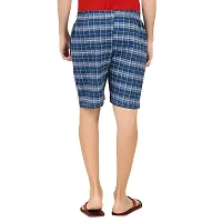 CHECKERSBAY Men's Cotton Printed Shorts (S-PR-00) (Dark Blue Checked, X-Large)-thumb2