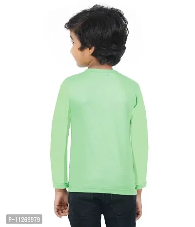 DELEDA Boys & Girls Printed Cotton Jersey Full Sleeve T Shirt (9-10 Years, Green)-thumb2