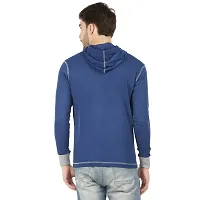 checkersbay Solid Men and Women Cotton Hooded T-Shirt (Royal Blue, XX-Large)-thumb1