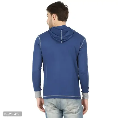 checkersbay Solid Men and Women Cotton Hooded T-Shirt (Royal Blue, XX-Large)-thumb2