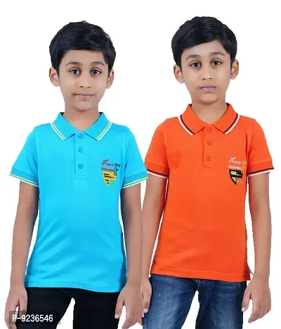 CHECKERSBAY Boys Cotton Polo T-Shirt Pack of 2