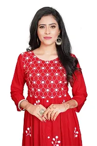 Nice Look Fashion Woman Embroidery Kurtis (Large, RED)-thumb1