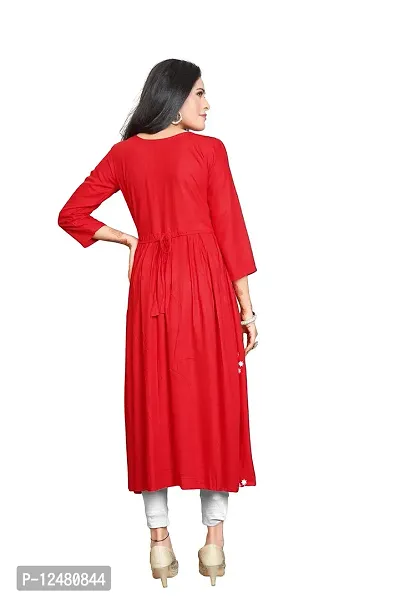 Buy Nice Look Fashion Woman Embroidery Kurtis large Red Online In India At Discounted Prices