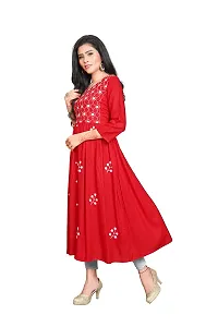 Nice Look Fashion Woman Embroidery Kurtis (Large, RED)-thumb3