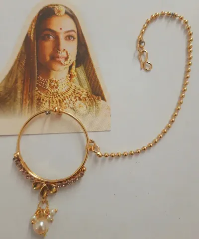 Designer Gold Plated Alloy Beads Rajputi Nath