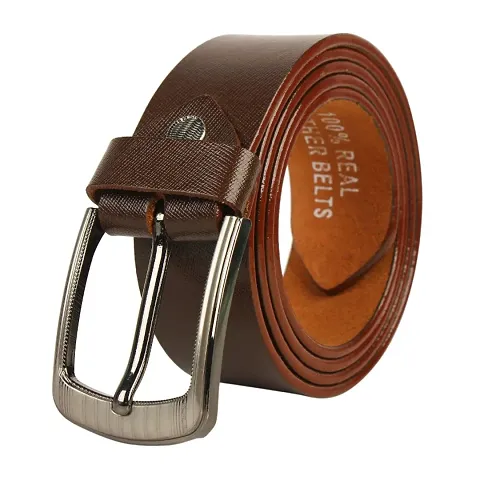 Leather Formal And Casual Belt For Men Brown