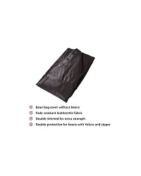 Leatherette Bean Bag Cover and Puffy Cover (Without Beans, Cover Only) Tan  Black-thumb1