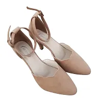 Super Suede Beige Heels KE108-thumb4