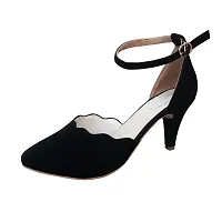 Super Suede Black Heels KE108-thumb1