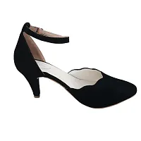 Super Suede Black Heels KE108-thumb2