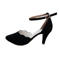 Super Suede Black Heels KE108-thumb3