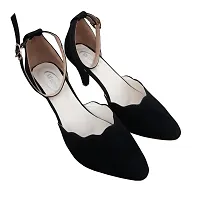 Super Suede Black Heels KE108-thumb4