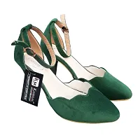 Super Suede Green Heels KE108-thumb4