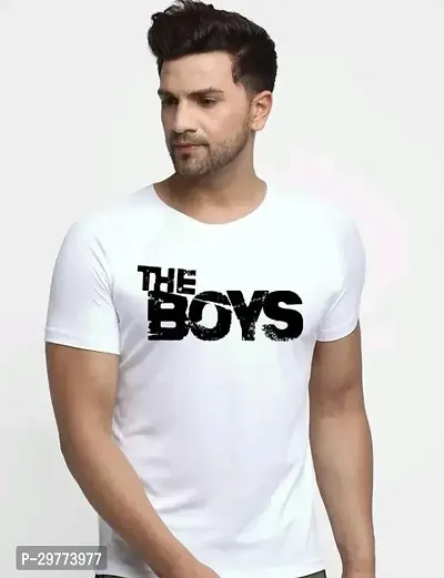 Reliable White Cotton Printed Round Neck Tees For Men-thumb0