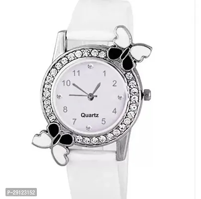 Stylish White Silicone Analog Watch For Women-thumb0