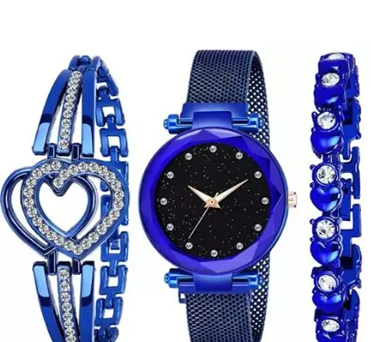 Stylish Metal Analog Watch With Bracelet For Women