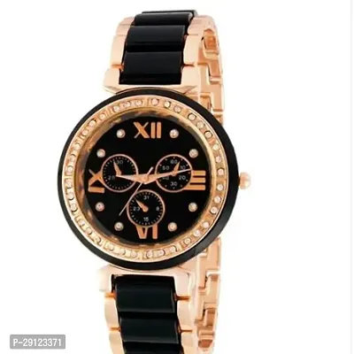 Stylish Black Metal Analog Watch For Women