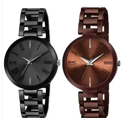 MotugajuAnalog Round Dial Combo Of 2 Watch For Girls And Womens