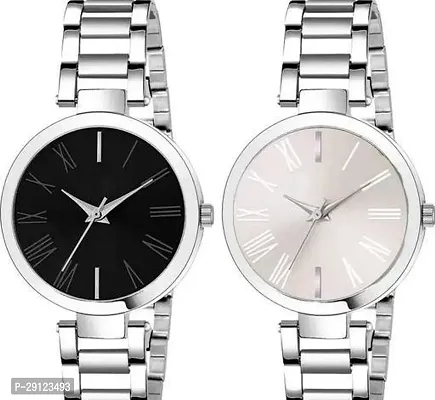 Stylish Multicoloured Metal Analog Watches For Women Pack Of 2