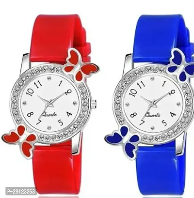 Stylish Multicoloured Silicone Analog Watches For Women Pack Of 2