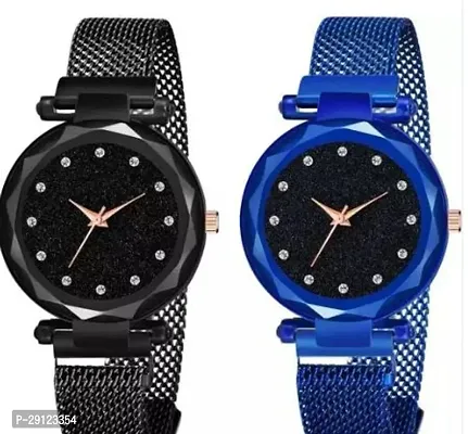 Stylish Multicoloured Metal Analog Watches For Women Pack Of 2