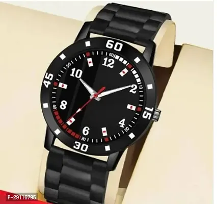 Stylish Black Silicone Analog Watch For Men