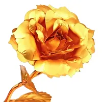 Dhurav Creation Beautiful Artificial Gold Rose Flower Idol for Your Love One-thumb2