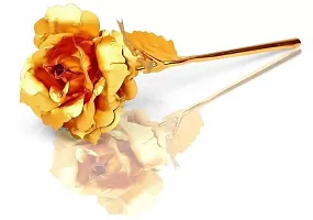 Dhurav Creation Beautiful Artificial Gold Rose Flower Idol for Your Love One-thumb3