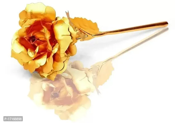 Dhurav Creation Beautiful Artificial Gold Rose Flower Idol for Your Love One-thumb4