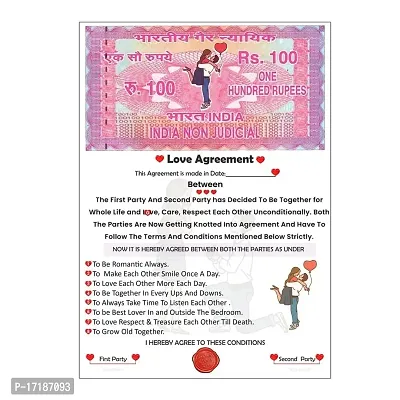 Dhurav Creation Agreement Certificate/Love Contract Agreement For husband, Wife, Special Friend, Wedding, Anniversary, Birthday, Valentine's Day Gift-thumb0