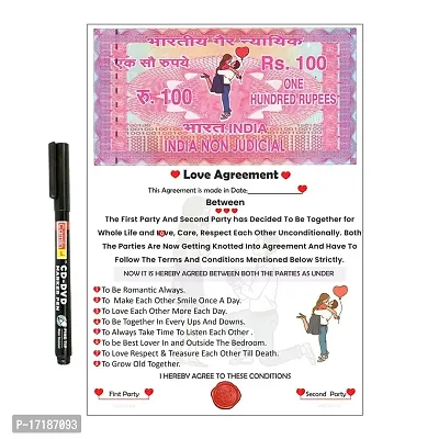 Dhurav Creation Agreement Certificate/Love Contract Agreement For husband, Wife, Special Friend, Wedding, Anniversary, Birthday, Valentine's Day Gift-thumb3