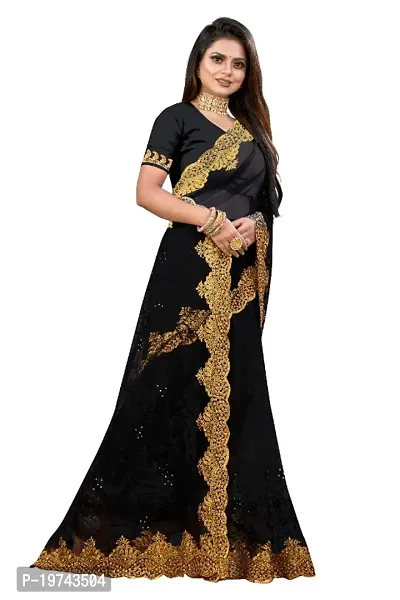 Embroidered Net Sari-thumb2