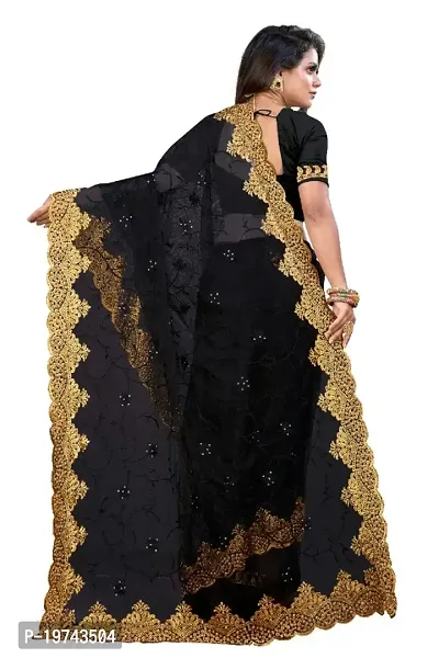 Embroidered Net Sari-thumb3